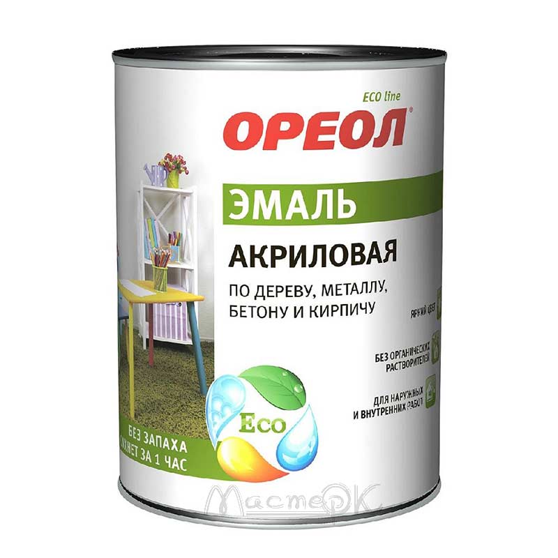 Эмаль акриловая Ореол 0,9 кг синяя
