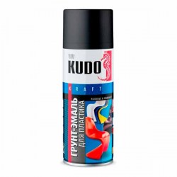 Грунт-эмаль аэрозольный Kudo для пластика 520 мл черный