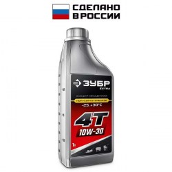 Масло для 4-х тактных двигателей Зубр 1 л полусинтетика 4T-10W30