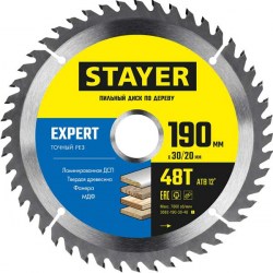 Пильный диск по дереву 190х30/20 мм 48Т Stayer 