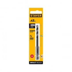 Сверло по металлу 4.5х103 мм НЕХ-1/4 Stayer